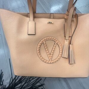 Valentino Beige Leather Tote Bag